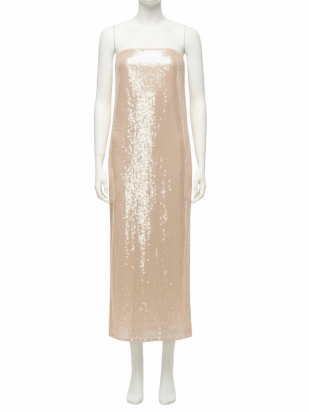 STAUD Casey Women’s Ivory Strapless Sequined Maxi Dress Evening Gown Size 6 NEW - Picture 12 of 16